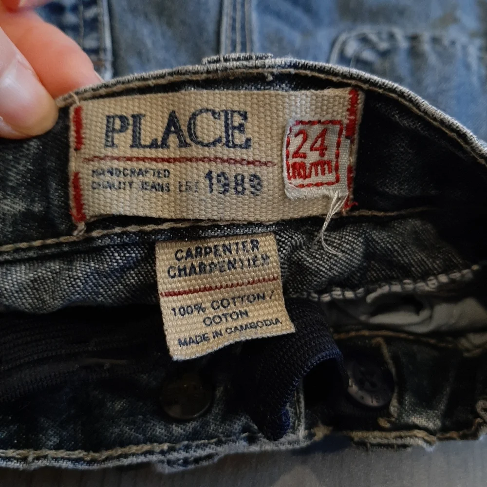 CHILDRENS PLACE Carpenter Jeans Straight Leg Denim Adjustable Waist Size 24M